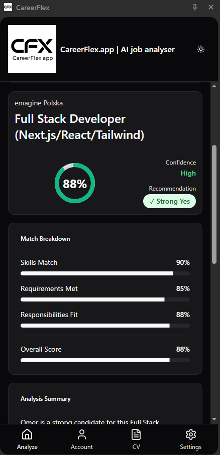 CareerFlex extension